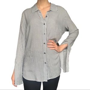 Splendid striped bell sleeve button down shirt